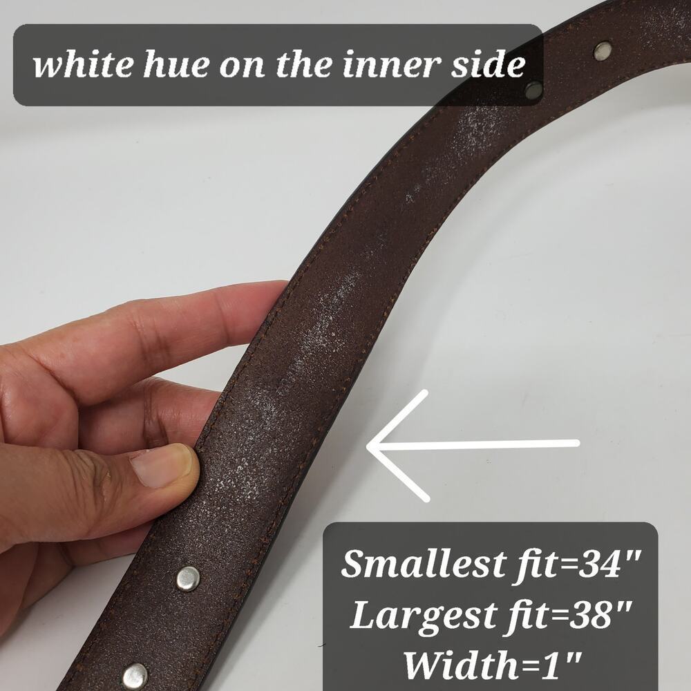 Brighton Western Tooled Leather Belt Brown Silver Sz L Western Rodeo Cowboy - Picture 7 of 7